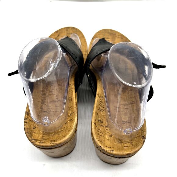 Vionic Womens Anitra Black Leather Wedge Thong Cork Sandals Flip Flops Size 11 - Picture 12 of 16